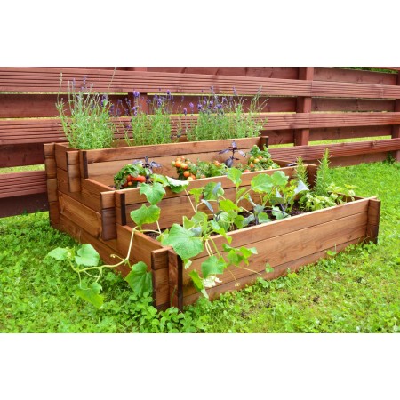 Fioriera 120x120 Orto Rialzato Urbano da Balcone Giardino Aiuola Vaso in Legno