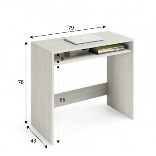 Scrivania 80 Bianca Porta Pc Salvaspazio con Ripiano Ufficio Consolle Moderna