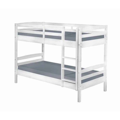 2 Letti Singoli a Doghe Castello 90x190 Bianco Pino Scala per Cameretta Bambini