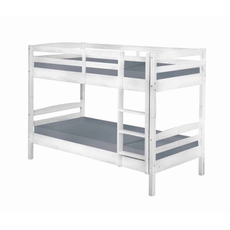 2 Letti Singoli a Doghe Castello 90x190 Bianco Pino Scala per Cameretta Bambini