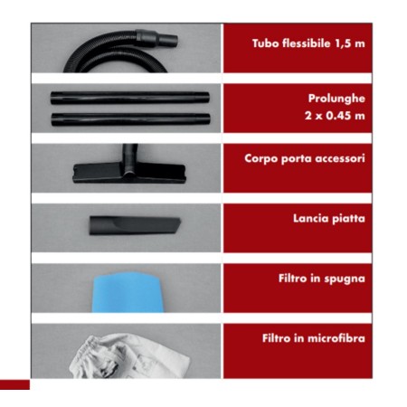 Lavor Bidone Aspiratutto 1200 w Aspirapolvere Liquidi Solidi Professionale Auto