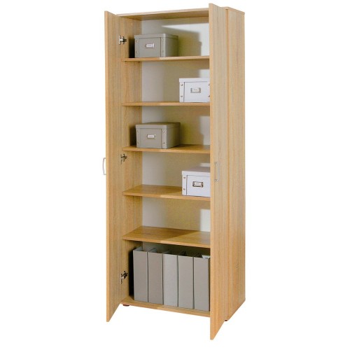 Mobile 2 Ante Rovere con Ripiani Scarpiera Armadio Ufficio Multiuso Camera Letto