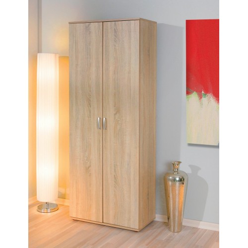 Mobile 2 Ante Rovere con Ripiani Scarpiera Armadio Ufficio Multiuso Camera Letto