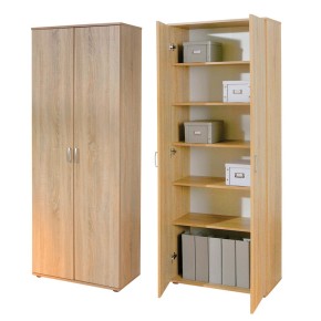 Mobile 2 Ante Rovere con Ripiani Scarpiera Armadio Ufficio Multiuso Camera Letto