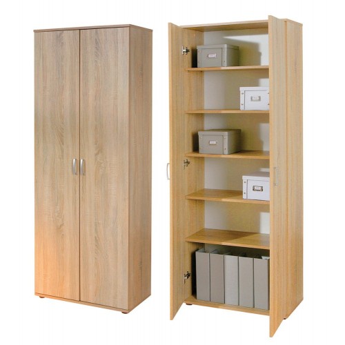 Mobile 2 Ante Rovere con Ripiani Scarpiera Armadio Ufficio Multiuso Camera Letto
