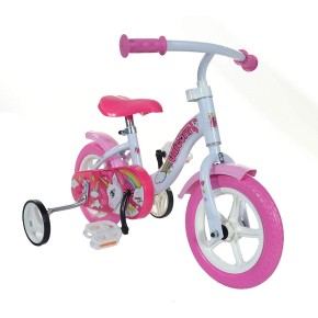 Bicicletta per Bambina 10 Pollici Unicorno Pedali Bimba Rotelle Bici 2 3 4 anni 2