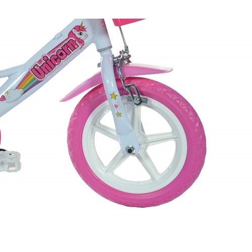 Bicicletta Bambina 12 Pollici 3 4 5 Anni Unicorno con Rotelle Freno Bici Bimba