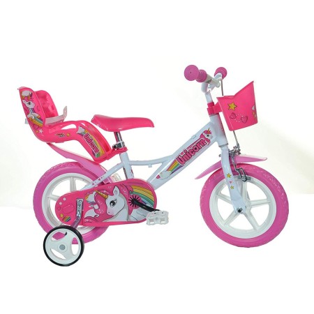 Bicicletta Bambina 12 Pollici 3 4 5 Anni Unicorno con Rotelle Freno Bici Bimba