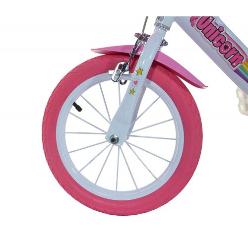 Bicicletta Bambina 14 Pollici 3 4 5 6 Anni Unicorno con Rotelle Freno Bici Bimba