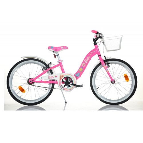 Bicicletta Barbie Ruota 20 Pollici 6 7 8 anni Cavalletto Bambina Cestino Bimba