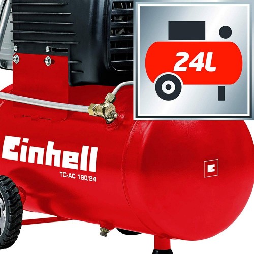 Compressore Aria Einhell 24 Lt Litri Compatto Manometro Elettrico Ruote Valvola 