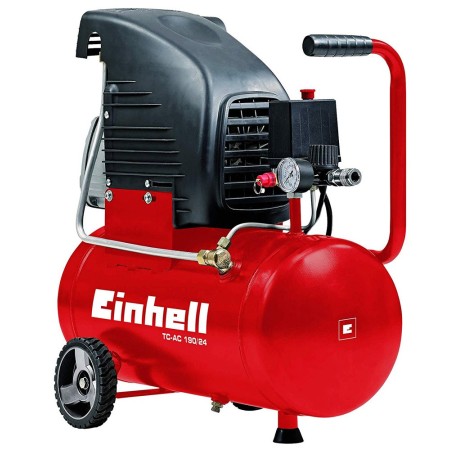 Compressore Aria Einhell 24 Lt Litri Compatto Manometro Elettrico Ruote Valvola 