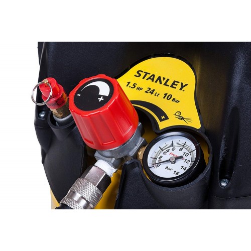 Compressore Aria Stanley 24 Lt Litri Verticale Compatto Elettrico Ruote Valvola