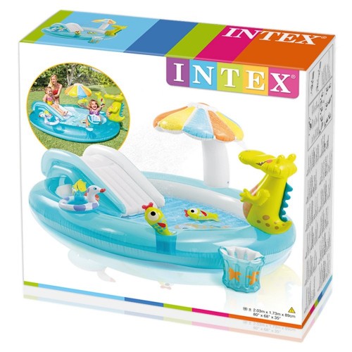 Piscina con Scivolo Alligatore per Bambini Intex Gonfiabile Gioco da Giardino