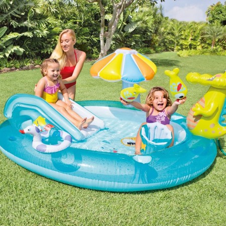 Piscina con Scivolo Alligatore per Bambini Intex Gonfiabile Gioco da Giardino