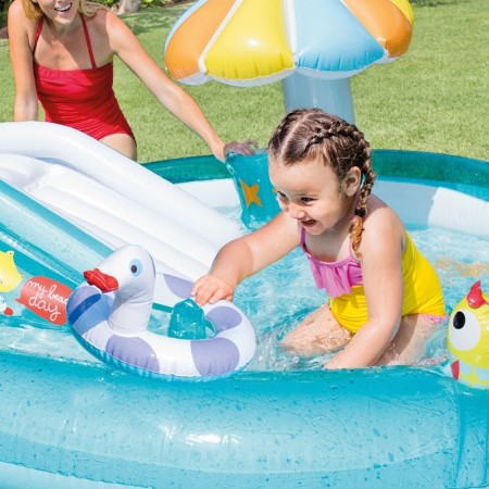 Piscina con Scivolo Alligatore per Bambini Intex Gonfiabile Gioco da Giardino