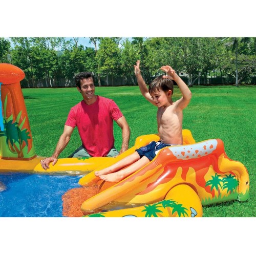 Piscina con Scivolo Dinosauro per Bambini Intex Gonfiabile Gioco da Giardino