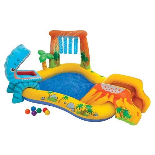 Piscina con Scivolo Dinosauro per Bambini Intex Gonfiabile Gioco da Giardino