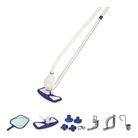 Kit Pulizia Asta Retino Spazzola Skimmer Tubo 32 Aspiratore Fondo Acqua Piscina