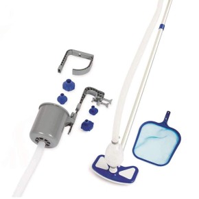 Kit Pulizia Asta Retino Spazzola Skimmer Tubo 32 Aspiratore Fondo Acqua Piscina