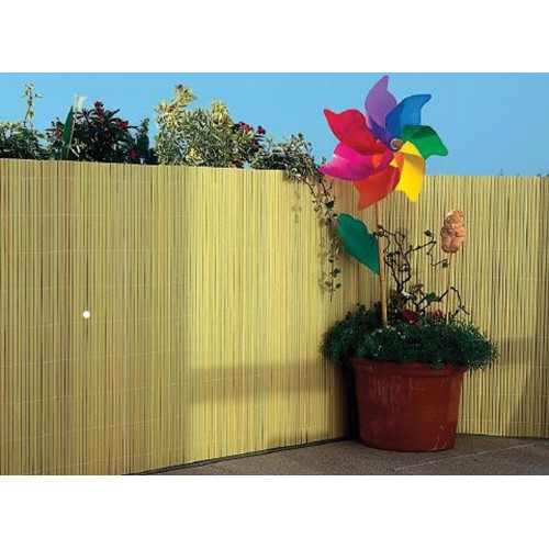 2 Arella Doppia in Bamboo PVC Recinzione 3x1.5 Ombreggiante Bambù Beige Plastica