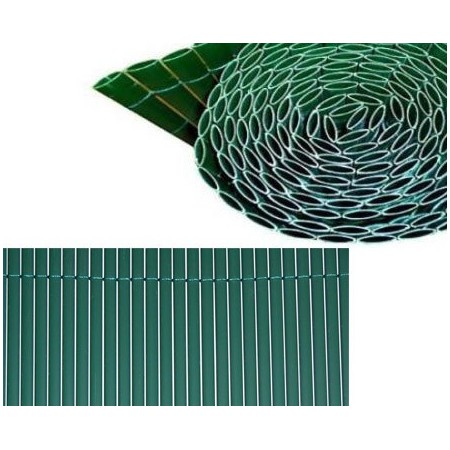 2 Arella Doppia in Bamboo PVC Recinzione 3x1.5 Ombreggiante Verde Beige Plastica
