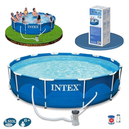 Piscina Fuori Terra Rotonda 366x76 Intex Frame con Pompa Filtro a cartuccia