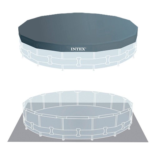 Piscina Fuori Terra 457x107 Intex da Esterno Filtro a Cartuccia Scaletta Rotonda
