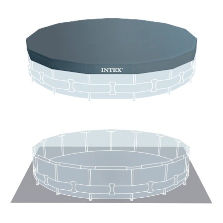 Piscina Fuori Terra 457x107 Intex da Esterno Filtro a Cartuccia Scaletta Rotonda