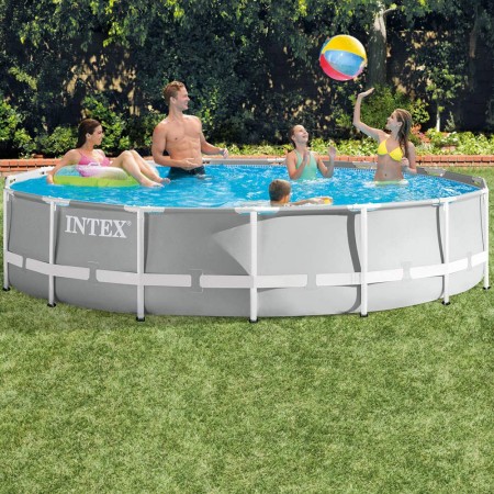 Piscina Fuori Terra 457x107 Intex da Esterno Filtro a Cartuccia Scaletta Rotonda