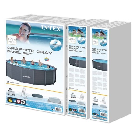 Piscina Fuori Terra Da Esterno 478x124 Intex Acciaio Filtro Giardino Rotonda 