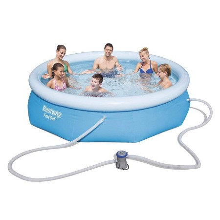 Bestway Piscina 305x76 Gonfiabile Tonda Autoportante con Pompa Fast Set Bambini