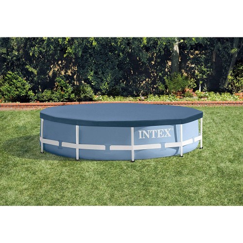 Telo Copri Piscina Rotonda 305 cm Frame Steel Copertura Protezione Intex Corde