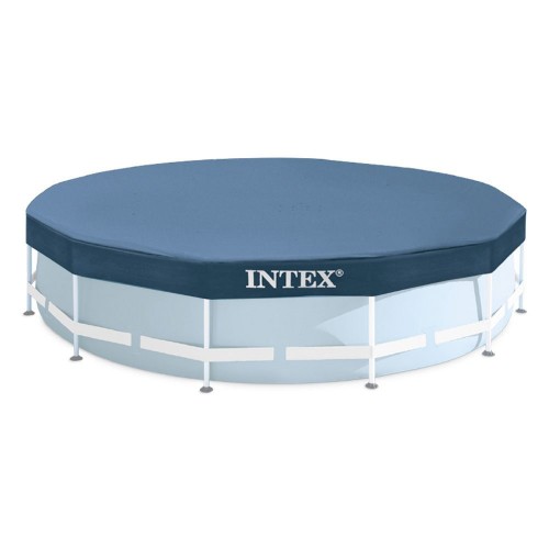 Telo Copri Piscina Frame 366 cm Rotonda Protezione Intex Copertura da Esterno