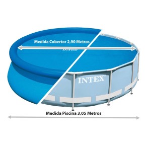 Intex Copri Piscina Telo Termico 488 cm Rotonda Copertura Autoportante Frame 2