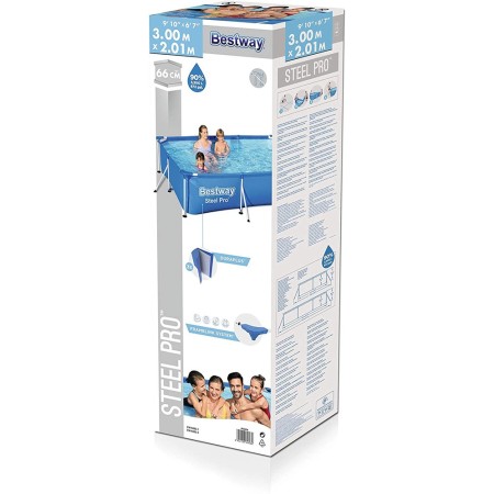 Piscina Rettangolare Steel Pro Frame 300x200 Fuoriterra Senza Pompa Filtro Bimbi