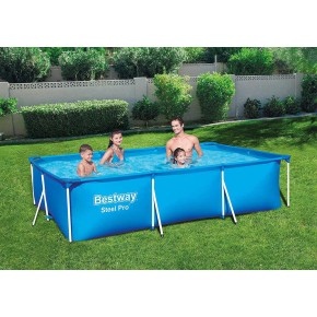 Piscina Rettangolare Steel Pro Frame 300x200 Fuoriterra Senza Pompa Filtro Bimbi 2