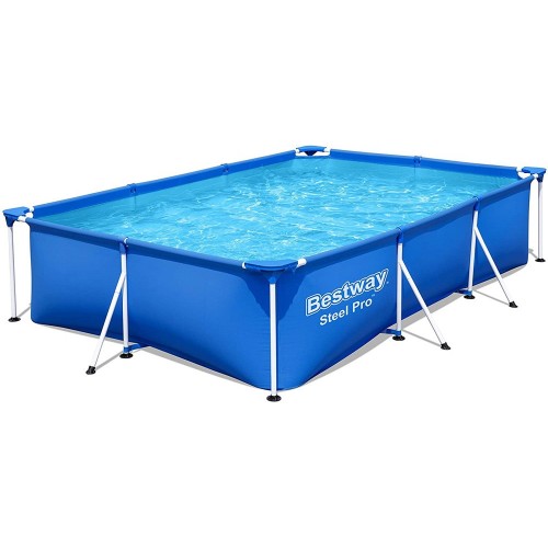 Piscina Rettangolare Steel Pro Frame 300x200 Fuoriterra Senza Pompa Filtro Bimbi