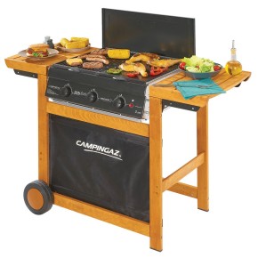 Campingaz Barbecue Dual Gas 14 Kw Metano GPL 3 Bruciatori Griglia Piastra Ghisa