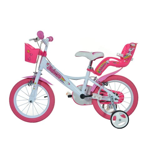 Bicicletta Bambina 16 Pollici 4 5 6 7 Anni Unicorno con Rotelle Freno Bici Bimba