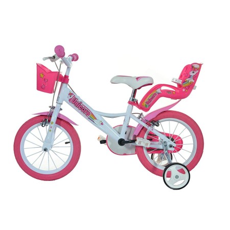 Bicicletta Bambina 16 Pollici 4 5 6 7 Anni Unicorno con Rotelle Freno Bici Bimba