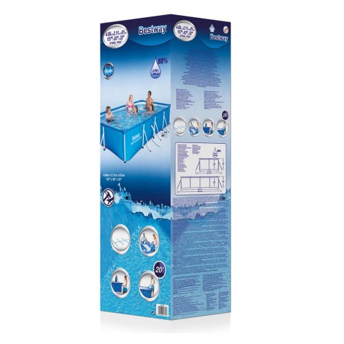 Piscina Fuori Terra  400x211x81 Pompa Filtro a Cartuccia Rettangolare Bambini
