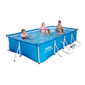 Piscina Fuori Terra  400x211x81 Pompa Filtro a Cartuccia Rettangolare Bambini