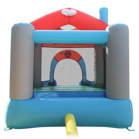 Castello Gonfiabile per Bambini Tappeto con Scivolo Feste Compleanno Motore Aria