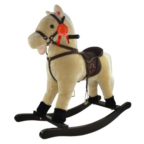 Cavallo a Dondolo con Suoni Animale Cavalcabile in Legno per Bambini Vintage 2