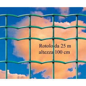 Rete per Recinzione 100 Altezza Zincata Plastificata 25 Metri Acciaio Giardino