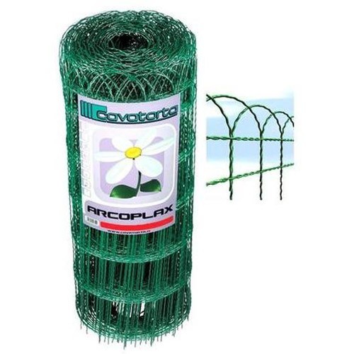 Rete Ornamentale 120 cm Altezza Rotolo 25 Metri Zincata Verde Aiuola Cavatorta