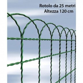Rete Ornamentale 120 cm Altezza Rotolo 25 Metri Zincata Verde Aiuola Cavatorta