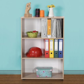 Kit Mobile Libreria 3 Ripiani Rovere Bassa a Giorno Soggiorno Scaffale Bambini