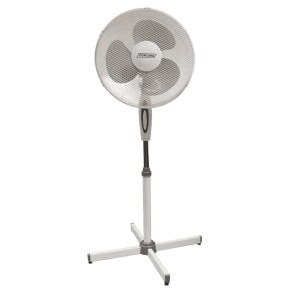Ventilatore Elettrico a Piantana 40 cm Oscillante Bianco Pale Altezza Regolabile